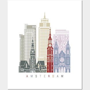 Amsterdam V2 skyline poster Posters and Art